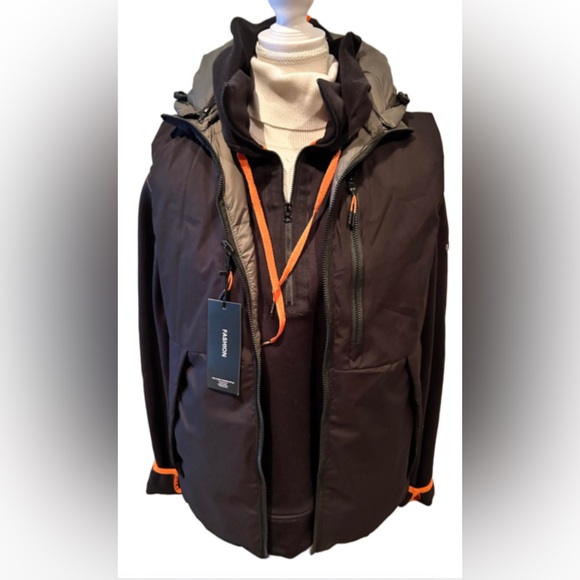 NWT Hunter Green/Black Reversible Hooded Puffed Vest - Picture 7 of 14